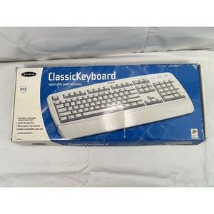 VTG Belkin Classic Keyboard Quiet Accuracy Hot‎ Keys 5' Cord PS/2 NOS White